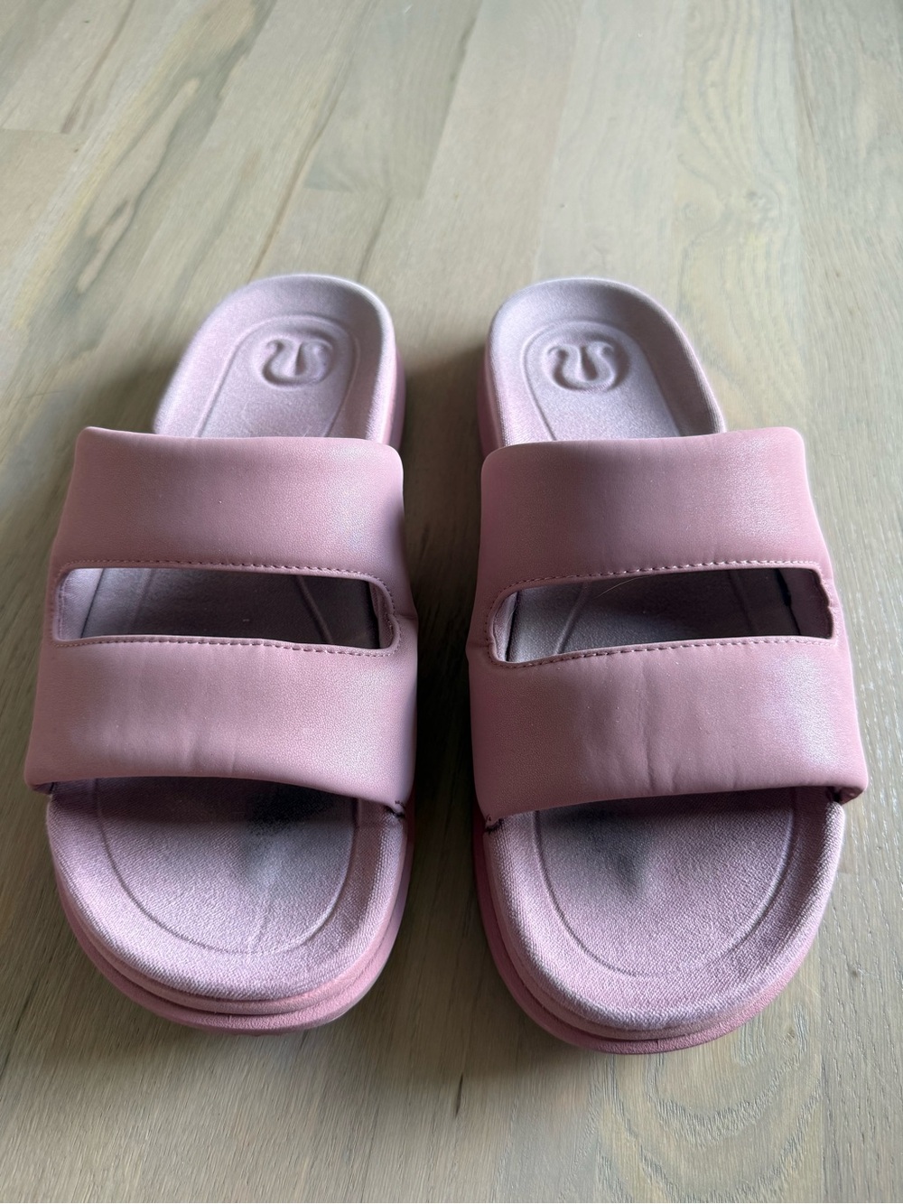 lululemon athletica Pink Slide Sandals with Cutout Strap